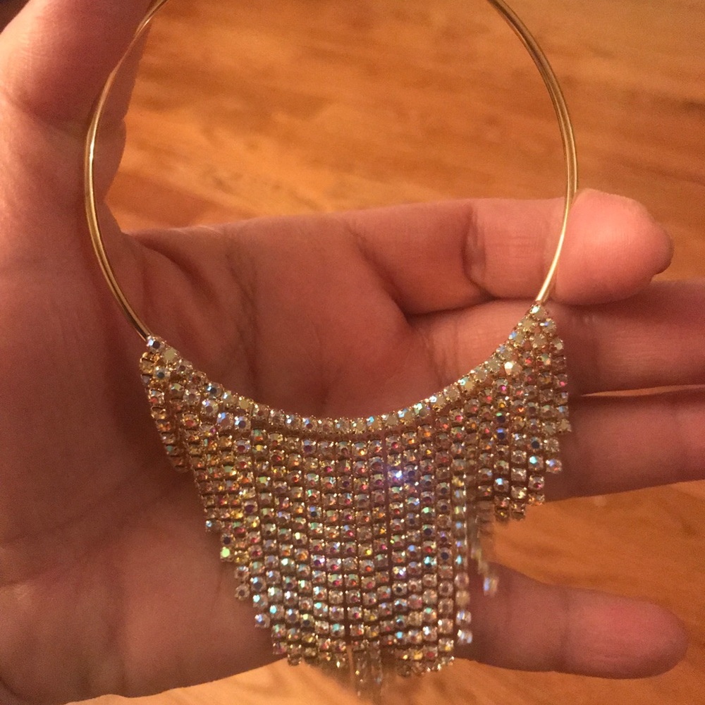 Stunning over-sized rhinestone earrings